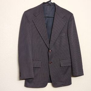 Warren Sewell Clothing Company Men's Classic Gray & Cranberry Textured Blazer